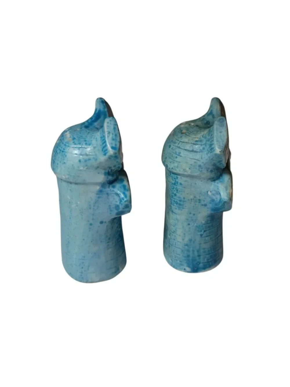 Vintage MCM Painted Porcelain Windmill Salt & Pepper Shakers Japan Blue